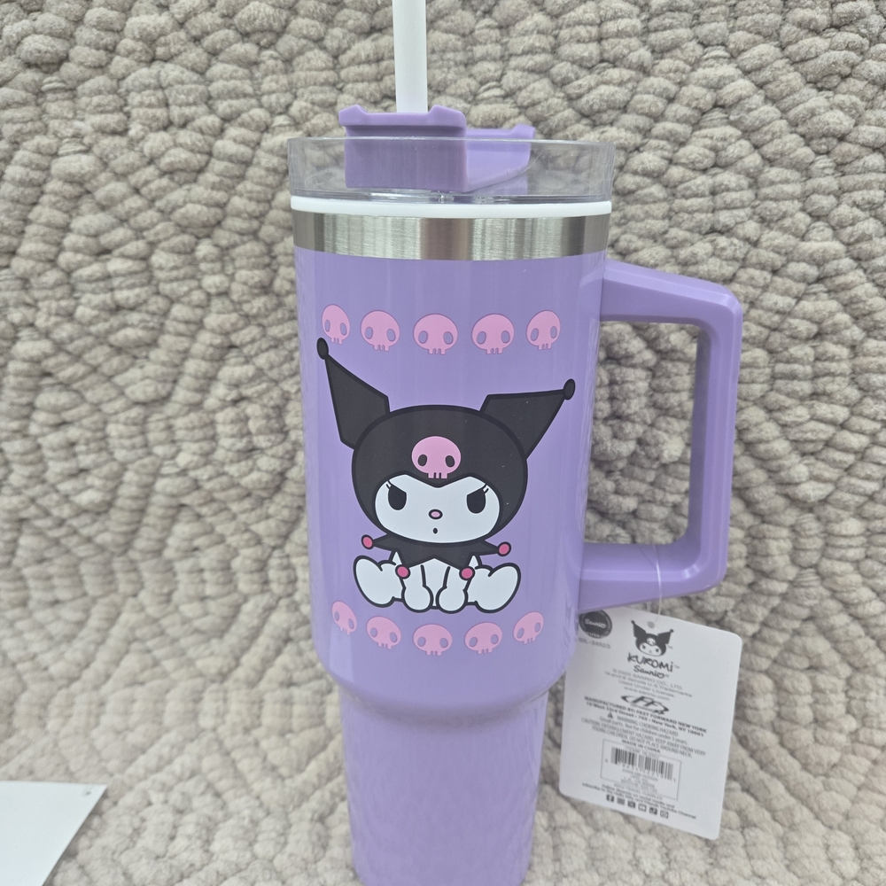 Purple Tumbler with Straw